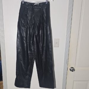 The Frankie Shop Size Small Black Faux Leather Womens Pants